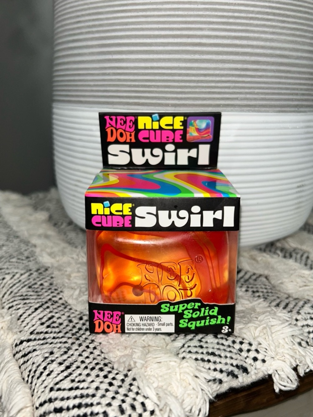 NEEDOH Nice Cube Swirl Orange Kids Stress Toy